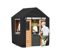 Tiardey Outdoor Playhouse Cover 420D Waterproof Playground Cover Double Stitched Seams All Weather Protection Heavy Duty Oxford Cloth Black 1pcs