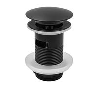 Tiardey Pop Up Basin Waste Universal Click Clack Sprung Plug with Overflows Bathroom Sink Waste（Black）