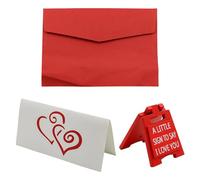 Tiardey Romantic Sign, Mini Decoration 'I Love You', Red, Wood, 18.6 x 11.4 x 1 cm, Tabletop, Sentimental Humor, Love, Gift for Couple, Parents, Friends