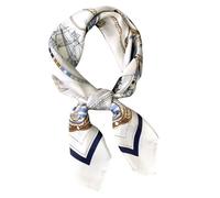 Tiardey Silk Scarf Women Bandanas For Women Satin Square Scarf Ladies Neck Scarves Printed Pattern White Nautical 1pcs