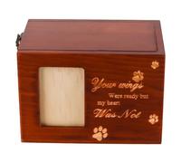 Tiardey Small Urns For Ashes Natural Wood Pet Memorial Keepsake Memorial Box Casket Pet Urn With Photo Frame Dog Cat Ashes Holder Remembrance Wood Color