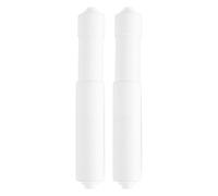 Tiardey Toilet Paper Holder Rollers 2pcs White Plastic Toilet Roll Holder with Spring Loaded Mechanism Bathroom Tissue Roll Holder Replacement Insert