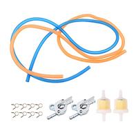 Tiardey Universal 2PCS Fuel Tank Valve Fuel Tap,Switch Fuel Tap Gasoline Filter with Oil Pipe Buckle for Generator Gas Engine Fuel Tanks - Orange&Blue