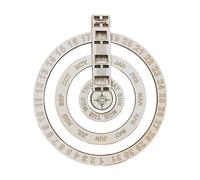 Tiardey Wood Rustic Circular Wall Mounted Spin Perpetual Calendar, Farmhouse Wooden Calendar Sign Decor for Home and Office