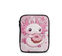 Tiasarato Axolotl Donut Zippered Crochet Hook Case Double Layer Knitting Needle Organizer Storage Bag with Pockets for Ergonomic Hooks Yarn Tools Cute Aesthetic Portable Needle Holder