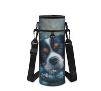 Tiasarato Cavalier King Charles Spaniel Water Bottle Carrier for Kids Adjustable Strap Hiking Walking Scratch Resistant Quick Access Pocket Lightweight Travel