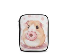 Tiasarato Guinea Pig Donut Crochet Hook Case Double-Layer Knitting Needle Organizer Soft Fabric Zippered Storage Bag Lightweight Yarn Tools Holder