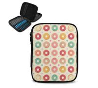 Tiasarato Sweet Donut Crochet Hook Case Large Capacity Knitting Crochet Bag for Crochet Lovers Knitting Organizer Storage Bag