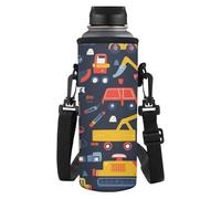 Tiasarato Vehicle 1800ml Water Bottle Sleeve Carrier with Strap 40oz Soft Fabric Cover for Walking Hiking Sports Enthusiasts Boys Travel Accessories Cartoon