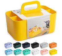 Tiawudi Multipurpose Caddy Organizer, Plastic Caddy with Handle, Stackable Desk Organizer for Stationery, Marker and Pencil, Office Supplies Organizer, Dorm Caddy