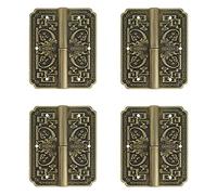 Tiazza 4Pcs Antique Brass Double Doors Hinges Cabinet Drawer Wardrobe Bookcase Door Removable Hinges Furniture Accessories