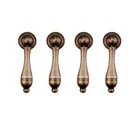 Tiazza 4Pcs Antique Brass Single Hole Drawer Handle Wardrobe Cabinet Pull Knob