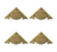 Tiazza 4Pcs Antique Brass Thickened Decorative Corner Protectors Wooden Jewelry Gift Box Cabinet Copper Accessories Guard Edge Cover Flat Corner Brace
