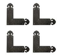 Tiazza 4Pcs Antique Embossing Brass Decorative Corner Protectors Braces Classical Furniture Tables and Chairs Cabinet Black Corner Guard Edge Cover