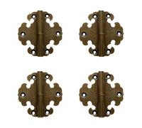 Tiazza 4Pcs Antique Pure Brass Double Doors Hinges Furniture Cabinet Drawer Door Removable Hinges