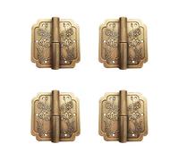 Tiazza 4Pcs Antique Pure Brass Hinges Furniture Cabinet Drawer Double Door Removable Hinges