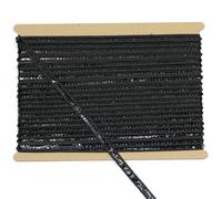 Tibaoffy 12mm Wide Black Sequin Trim Ribbon - 12 Yard Bling Craft Fabric for DIY Sewing, Costume Design, Party Decor