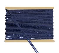 Tibaoffy 12mm Wide Navy Blue Sequin Trim Ribbon - 12 Yard Bling Craft Fabric for DIY Sewing, Costume Design, Party Decor
