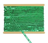 Tibaoffy 12mm Wide Royal Green Sequin Trim Ribbon - 12 Yard Bling Craft Fabric for DIY Sewing, Costume Design, Party Decor