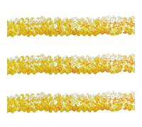 Tibaoffy 30mm Wide Prismatic Yellow Sequin Trim Ribbon - 10 Yard Bling Craft Fabric for DIY Sewing, Costume Design, Party Decor