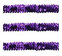 Tibaoffy 30mm Wide Royal Purple Sequin Trim Ribbon - 10 Yard Bling Craft Fabric for DIY Sewing, Costume Design, Party Decor