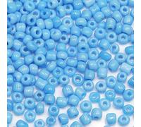 Tibaoffy Blue Beads Size 6/0 Crafts Glass Seed Beads 4mm for Jewelry Making (Total About 100g About 1200pcs)