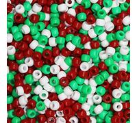 Tibaoffy Crafts Red White and Green Mix Beads 6x9mm,Pony Beads Total About 1000pcs