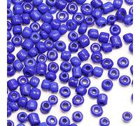 Tibaoffy Dark Blue Beads Size 6/0 Crafts Glass Seed Beads 4mm for Jewelry Making (Total About 100g About 1200pcs)