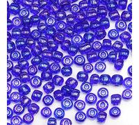 Tibaoffy Dark Blue Transparent Colorful Beads Size 6/0 Crafts Glass Seed Beads 4mm for Jewelry Making (Total About 100g About 1200pcs)