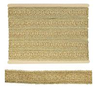 Tibaoffy Gold Polyester Lace Trim, 10 Yards/30 Feet/9 Meters, 35mm/1.37in Wide, Wedding, Casual, Decorative, Classic, Art Deco Style, Solid Pattern