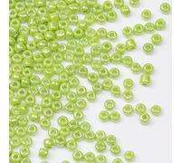 Tibaoffy Green Bright Beads Size 8/0 Crafts Glass Seed Beads 3mm for Jewelry Making (Total About 100gm About 3600pcs)