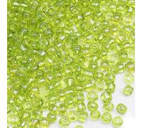 Tibaoffy Green Transparent Colorful Beads Size 6/0 Crafts Glass Seed Beads 4mm for Jewelry Making (Total About 100g About 1200pcs)