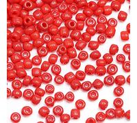 Tibaoffy Red Beads Size 6/0 Crafts Glass Seed Beads 4mm for Jewelry Making (Total About 100g About 1200pcs)