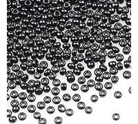 Tibaoffy Size 12/0 Crafts Glass Seed Beads 2mm Black Beads for Jewelry Making (Total About 100g About 11000pcs)