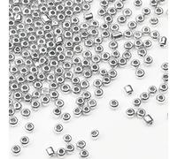 Tibaoffy Size 12/0 Crafts Glass Seed Beads 2mm Silver Beads for Jewelry Making (Total About 100g About 11000pcs)