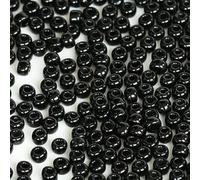 Tibaoffy Size 6/0 Crafts Glass Seed Beads 4mm Black Beads for Jewelry Making (Total About 100g About 1200pcs)
