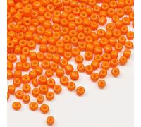 Tibaoffy Size 6/0 Crafts Glass Seed Beads 4mm Orange Beads for Jewelry Making (Total About 100g About 1200pcs)