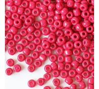 Tibaoffy Size 6/0 Crafts Glass Seed Beads 4mm Rose Beads for Jewelry Making (Total About 100g About 1200pcs)
