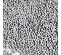 Tibaoffy Size 8/0 Crafts Glass Seed Beads 3mm Gray Beads for Jewelry Making (Total About 100gm About 3600pcs)