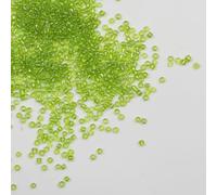 Tibaoffy Transparent Green Colorful Beads Size 8/0 Crafts Glass Seed Beads 3mm for Jewelry Making (Total About 100g About 3600pcs)