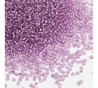Tibaoffy Transparent Light Purple with Silver Lined Beads Size 8/0 Crafts Glass Seed Beads 3mm for Jewelry Making (Total About 100g About 3600pcs)