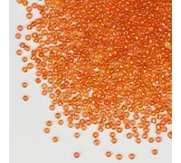 Tibaoffy Transparent Orange Colorful Beads Size 8/0 Crafts Glass Seed Beads 3mm for Jewelry Making (Total About 100g About 3600pcs)