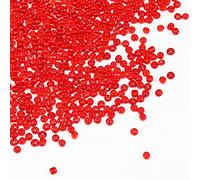 Tibaoffy Transparent Red Beads Size 6/0 Crafts Glass Seed Beads 4mm for Jewelry Making (Total About 100g About 1200pcs)