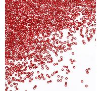Tibaoffy Transparent Red with Silver Lined Beads Size 12/0 Crafts Glass Seed Beads 2mm for Jewelry Making (Total About 100g About 11000pcs)