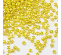 Tibaoffy Yellow Bright Beads Size 8/0 Crafts Glass Seed Beads 3mm for Jewelry Making (Total About 100gm About 3600pcs)