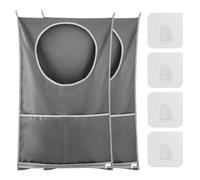 Tibapla 2 Pieces Hanging Laundry Hamper, Collapsible Hanging Washing Basket Door Laundry Basket Dirty Clothes Basket with 8 Pieces Strong Hooks for Whole Family Dirty Clothes