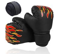 Tibapla 2 Pieces Kids Boxing Gloves, PU Sparring Training Junior Boxing Gloves with 1 Pair Hand Wraps boxing Elementary Boxing gloves for Boxing Training in the Age Group 3-13 Years Old