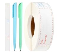 Tibapla 500 Pcs Food Freezer Lables with 2 Pens, 76 x 25mm Removable Food Date Stickers, Waterproof Labels for Jars, Self Adhesive Label Roll for Kitchen Grocery Stores