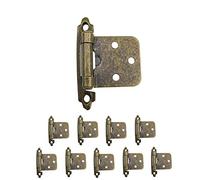 Tiberham Heavy Duty Retro Style Face Mount Flush Cabinet Hinge, Semi-Concealed Variable Overlay Hinge for Closet Door Furniture (Pack of 10)