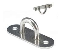 Tiberham Oblong Eye Pad Plate, 10 mm Heavy Duty Stainless Steel Staple Ring Hook, U-Shaped Loop Eye Plate Wall Mount (Pack of 2)